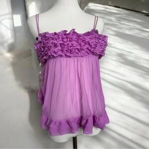 La Senza y2k Ruffled Lavender Women's cami top/lingerie chemise M coquette